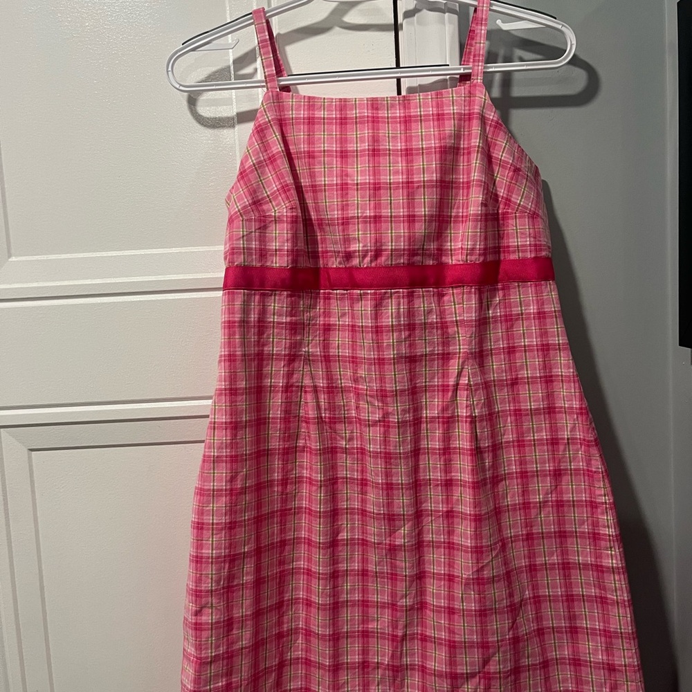 Pink Plaid Mini Dress